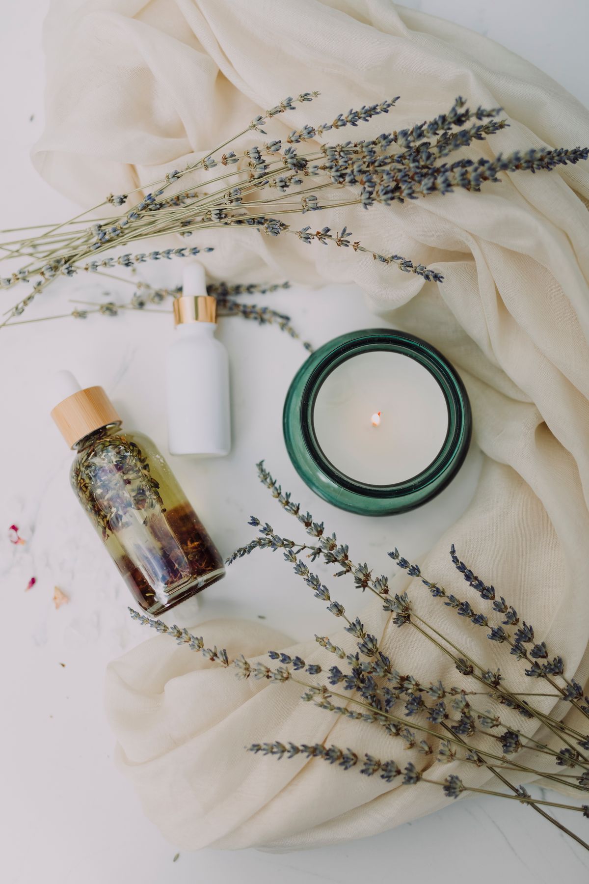 Candle and spa styling detail